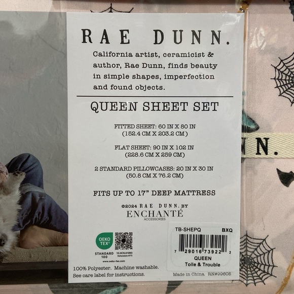 Rae Dunn TOLLE & TROUBLE Queen Sheet Set - Picture 3 of 4